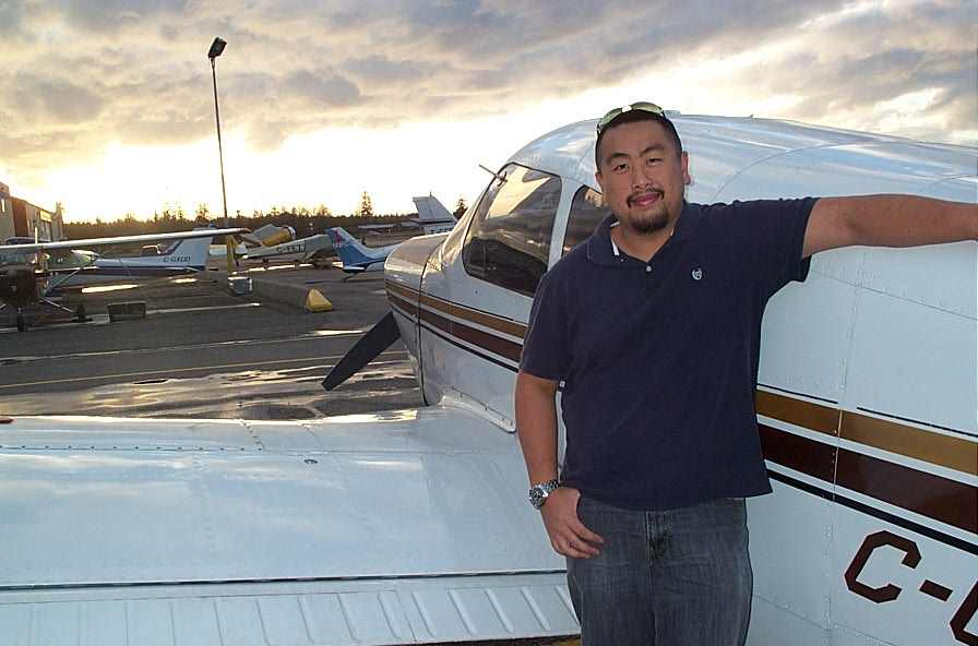 Rick Hunter, Graduate and recipient of the Ed Huggett Insgtrucment Rating Award. Langley Flying School.